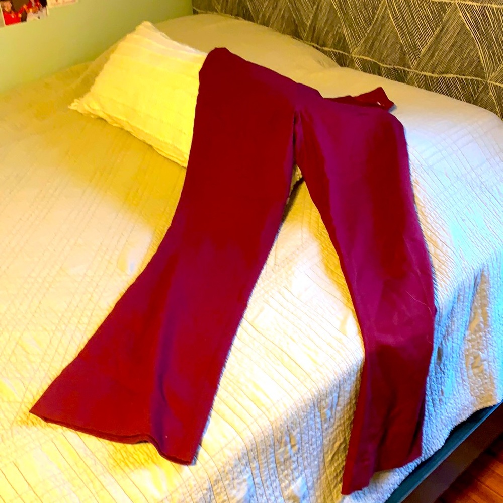 Anthro slacks deep red so 6